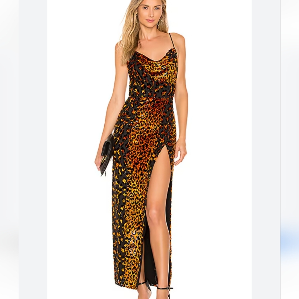 NWT NBD Ren Maxi Dress in‎ Natural Leopard